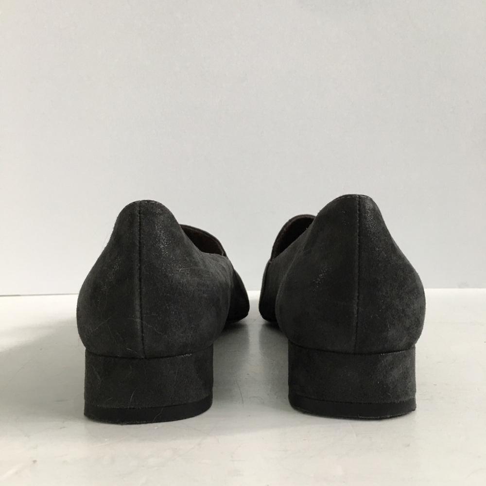 Agl Pointed Toe Gray Suede Loafer Block Heel - image 5